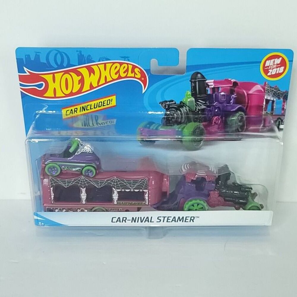 2018 Hot Wheels Car-nival Steamer Purple Variant With Car Detachable Trailer